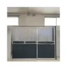 FRONTAL BOX "NEWMARKET" POLIETILENO/REJA 300X230CM PUERTA CORREDERA 1H1A GALVANIZADO
