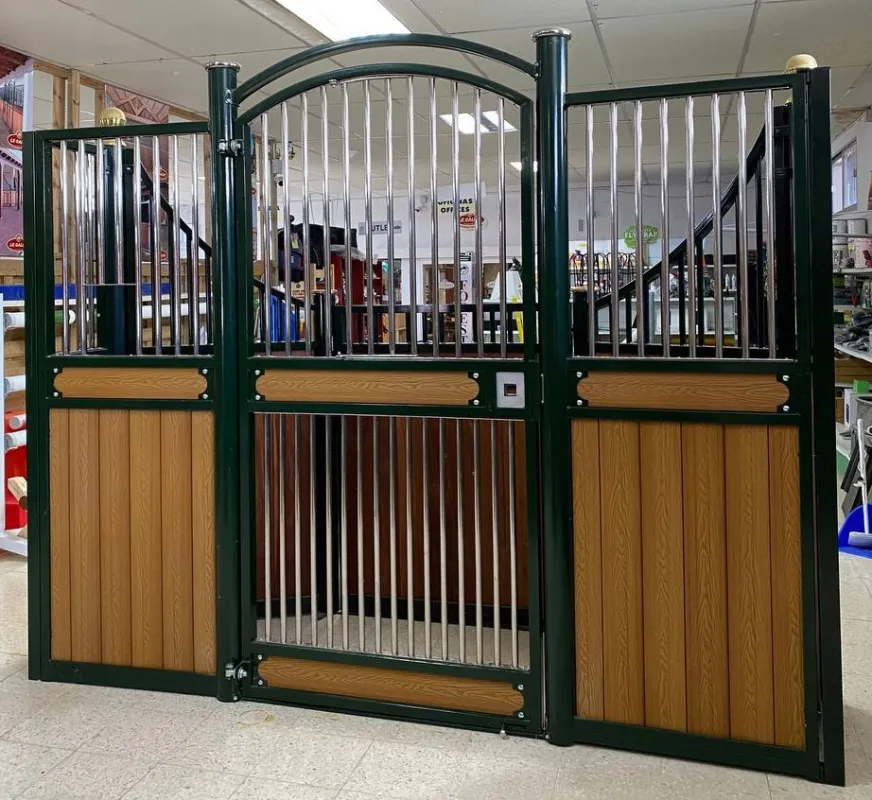 FRONTAL BOX "CHANTILLY MIXTO" POLIETILENO/REJA 300X230CM PUERTA ABATIBLE 1H1A PINT/INOX
