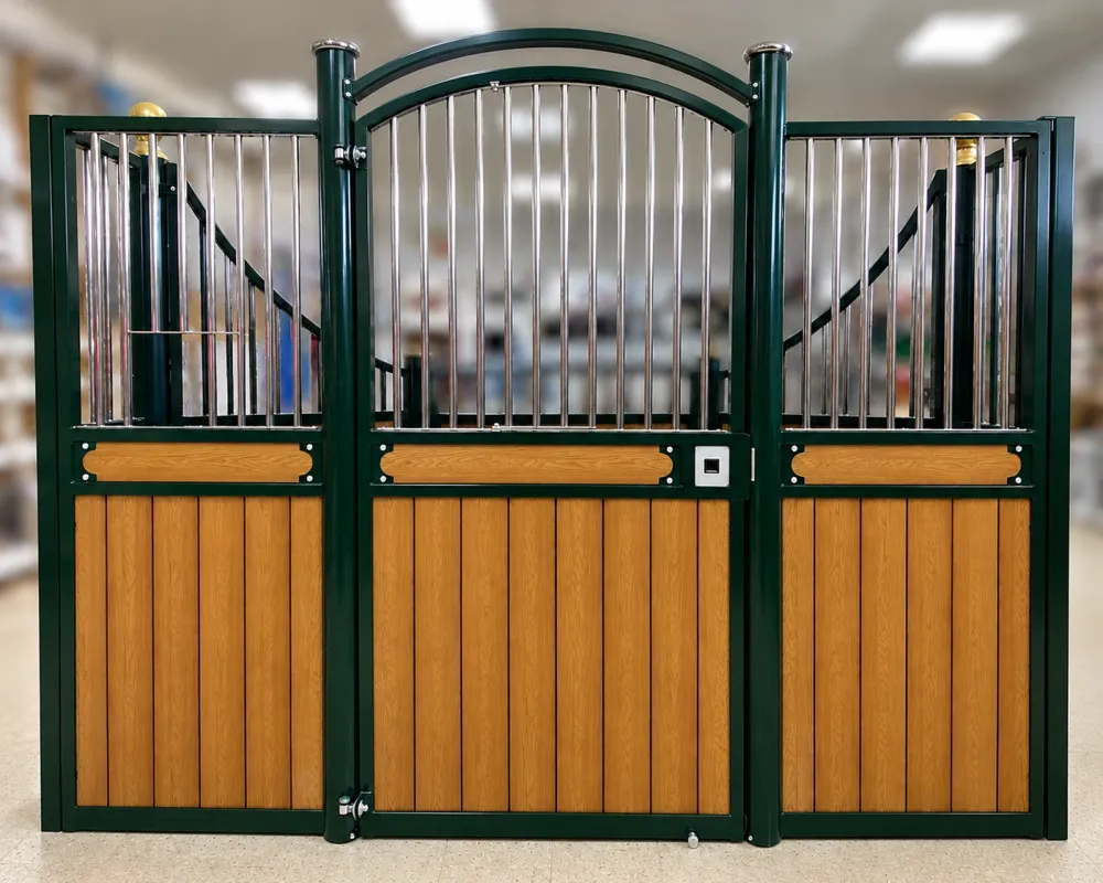 FRONTAL BOX "CHANTILLY" POLIETILENO/REJA 300X230CM PUERTA ABATIBLE 1H1A PINT/INOX