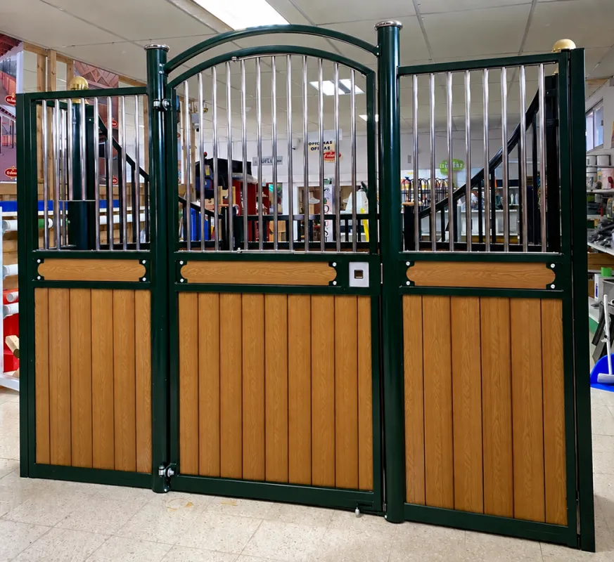 FRONTAL BOX "CHANTILLY" POLIETILENO/REJA 300X230CM PUERTA ABATIBLE 1H1A PINT/INOX