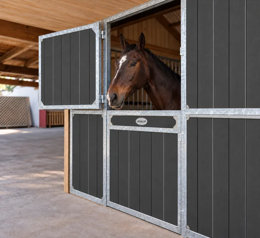 FRONTAL BOX "NEWMARKET" POLIETILENO/POLIETILENO 300 X 230 CM PUERTA ABATIBLE 1H2A GALV.