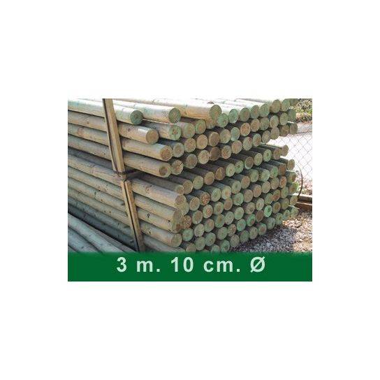 BARRA DE SALTO DE MADERA TRATADA 3 MTS Ø 10 CM | PALET 88 UNIDADES